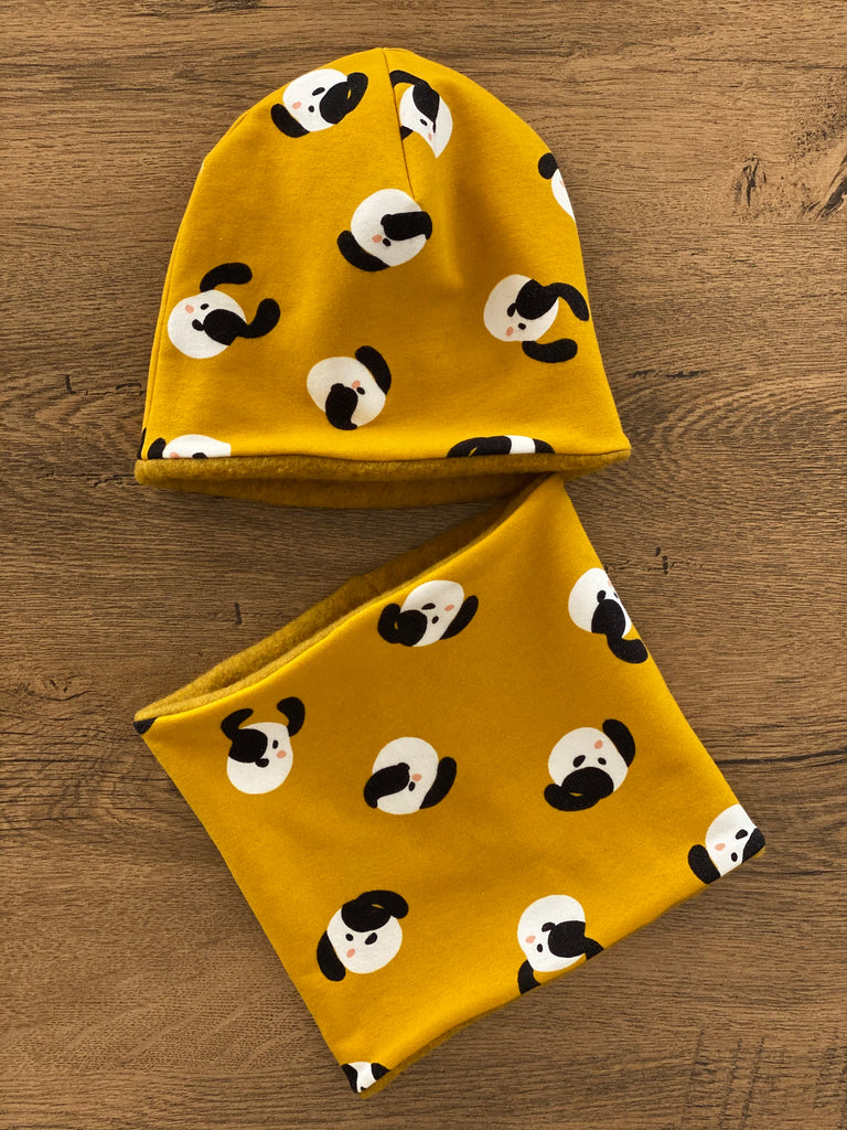 ensemble tour de cou et bonnet doublés