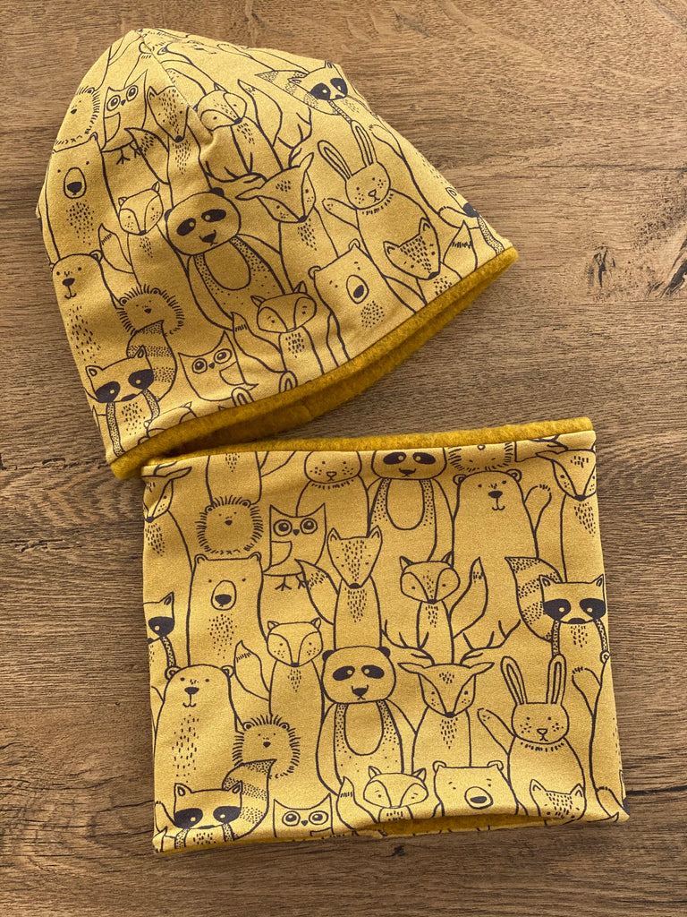 ensemble bonnet et tour de cou doublés